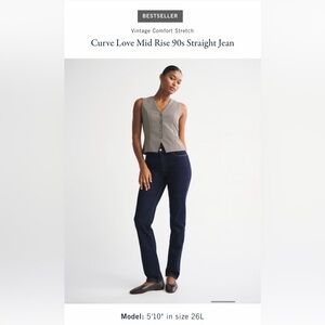 Curve Love Abercrombie & Fitch Women's Dark Indigo Straight-Leg Jeans